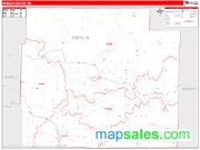 Oregon County, MO <br /> Wall Map <br /> Zip Code <br /> Red Line Style 2024 Map