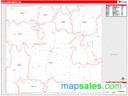 Sullivan County, MO <br /> Wall Map <br /> Zip Code <br /> Red Line Style 2024 Map