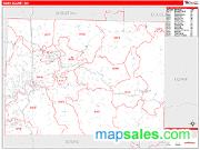 Taney County, MO <br /> Wall Map <br /> Zip Code <br /> Red Line Style 2024 Map
