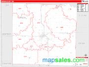 Vernon County, MO <br /> Wall Map <br /> Zip Code <br /> Red Line Style 2024 Map
