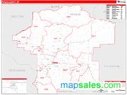 Fergus County, MT <br /> Wall Map <br /> Zip Code <br /> Red Line Style 2024 Map