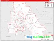 Flathead County, MT <br /> Wall Map <br /> Zip Code <br /> Red Line Style 2024 Map