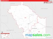 Meagher County, MT <br /> Wall Map <br /> Zip Code <br /> Red Line Style 2024 Map