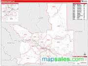 Missoula County, MT <br /> Wall Map <br /> Zip Code <br /> Red Line Style 2024 Map