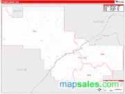 Prairie County, MT <br /> Wall Map <br /> Zip Code <br /> Red Line Style 2024 Map