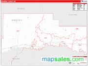 Roosevelt County, MT <br /> Wall Map <br /> Zip Code <br /> Red Line Style 2024 Map