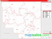 Sheridan County, MT <br /> Wall Map <br /> Zip Code <br /> Red Line Style 2024 Map