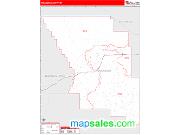 Treasure County, MT <br /> Wall Map <br /> Zip Code <br /> Red Line Style 2024 Map