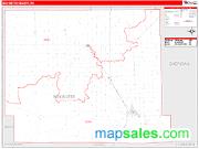 Box Butte County, NE <br /> Wall Map <br /> Zip Code <br /> Red Line Style 2024 Map