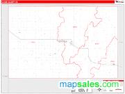 Chase County, NE <br /> Wall Map <br /> Zip Code <br /> Red Line Style 2024 Map