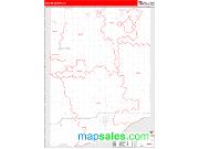 Colfax County, NE <br /> Wall Map <br /> Zip Code <br /> Red Line Style 2024 Map