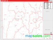 Custer County, NE <br /> Wall Map <br /> Zip Code <br /> Red Line Style 2024 Map