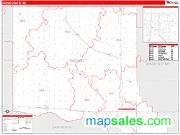 Dodge County, NE <br /> Wall Map <br /> Zip Code <br /> Red Line Style 2024 Map