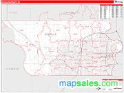 Douglas County, NE <br /> Wall Map <br /> Zip Code <br /> Red Line Style 2024 Map