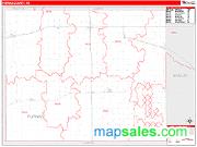 Furnas County, NE <br /> Wall Map <br /> Zip Code <br /> Red Line Style 2024 Map