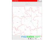Howard County, NE <br /> Wall Map <br /> Zip Code <br /> Red Line Style 2024 Map