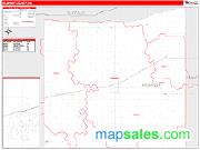 Kearney County, NE <br /> Wall Map <br /> Zip Code <br /> Red Line Style 2024 Map