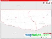 Keya Paha County, NE <br /> Wall Map <br /> Zip Code <br /> Red Line Style 2024 Map