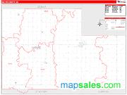 Wayne County, NE <br /> Wall Map <br /> Zip Code <br /> Red Line Style 2024 Map