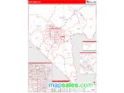 Clark County, NV <br /> Wall Map <br /> Zip Code <br /> Red Line Style 2024 Map