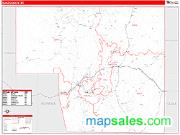 Elko County, NV <br /> Wall Map <br /> Zip Code <br /> Red Line Style 2024 Map