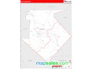 Mineral County, NV <br /> Wall Map <br /> Zip Code <br /> Red Line Style 2024 Map