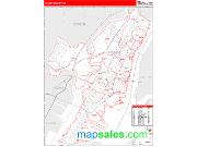 Hudson County, NJ <br /> Wall Map <br /> Zip Code <br /> Red Line Style 2024 Map