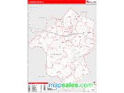 Hunterdon County, NJ <br /> Wall Map <br /> Zip Code <br /> Red Line Style 2024 Map