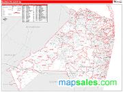 Monmouth County, NJ <br /> Wall Map <br /> Zip Code <br /> Red Line Style 2024 Map