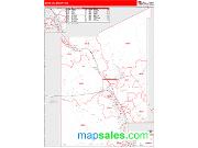 Dona Ana County, NM <br /> Wall Map <br /> Zip Code <br /> Red Line Style 2024 Map