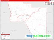 Harding County, NM <br /> Wall Map <br /> Zip Code <br /> Red Line Style 2024 Map