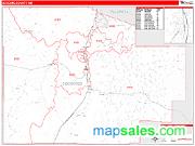 Socorro County, NM <br /> Wall Map <br /> Zip Code <br /> Red Line Style 2024 Map