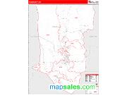 Taos County, NM <br /> Wall Map <br /> Zip Code <br /> Red Line Style 2024 Map