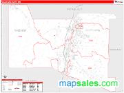 Valencia County, NM <br /> Wall Map <br /> Zip Code <br /> Red Line Style 2024 Map