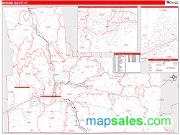 Broome County, NY <br /> Wall Map <br /> Zip Code <br /> Red Line Style 2024 Map