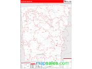 Chenango County, NY <br /> Wall Map <br /> Zip Code <br /> Red Line Style 2024 Map