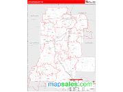 Livingston County, NY <br /> Wall Map <br /> Zip Code <br /> Red Line Style 2024 Map