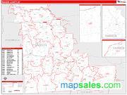 Madison County, NY <br /> Wall Map <br /> Zip Code <br /> Red Line Style 2024 Map