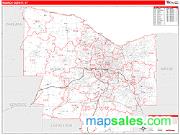 Monroe County, NY <br /> Wall Map <br /> Zip Code <br /> Red Line Style 2024 Map