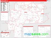 Ontario County, NY <br /> Wall Map <br /> Zip Code <br /> Red Line Style 2024 Map