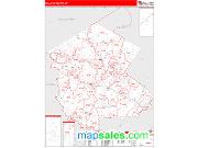 Sullivan County, NY <br /> Wall Map <br /> Zip Code <br /> Red Line Style 2024 Map