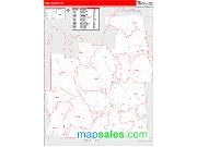 Tioga County, NY <br /> Wall Map <br /> Zip Code <br /> Red Line Style 2024 Map