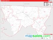 Alleghany County, NC <br /> Wall Map <br /> Zip Code <br /> Red Line Style 2024 Map