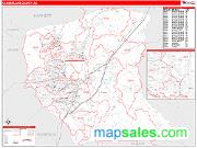 Cumberland County, NC <br /> Wall Map <br /> Zip Code <br /> Red Line Style 2024 Map