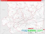 Forsyth County, NC <br /> Wall Map <br /> Zip Code <br /> Red Line Style 2024 Map