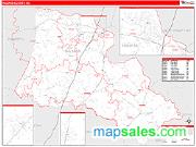 Halifax County, NC <br /> Wall Map <br /> Zip Code <br /> Red Line Style 2024 Map