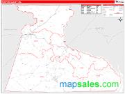Hertford County, NC <br /> Wall Map <br /> Zip Code <br /> Red Line Style 2024 Map