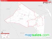 Jones County, NC <br /> Wall Map <br /> Zip Code <br /> Red Line Style 2024 Map