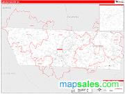 Lincoln County, NC <br /> Wall Map <br /> Zip Code <br /> Red Line Style 2024 Map