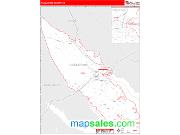 Pasquotank County, NC <br /> Wall Map <br /> Zip Code <br /> Red Line Style 2024 Map